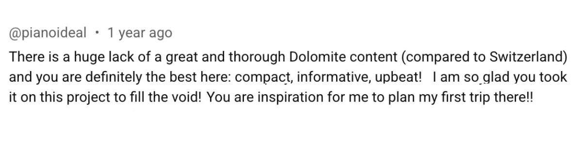 Reader testimonial